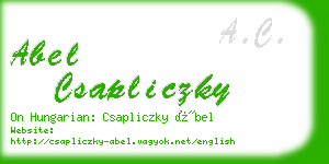 abel csapliczky business card